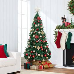 Best Choice Products Artificial Christmas Tree, 4.5ft Premium Unlit Hinged Design