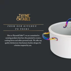 Thyme & Table Signature 12-Piece Cookware Set Non-Stick - Cream Rainbow