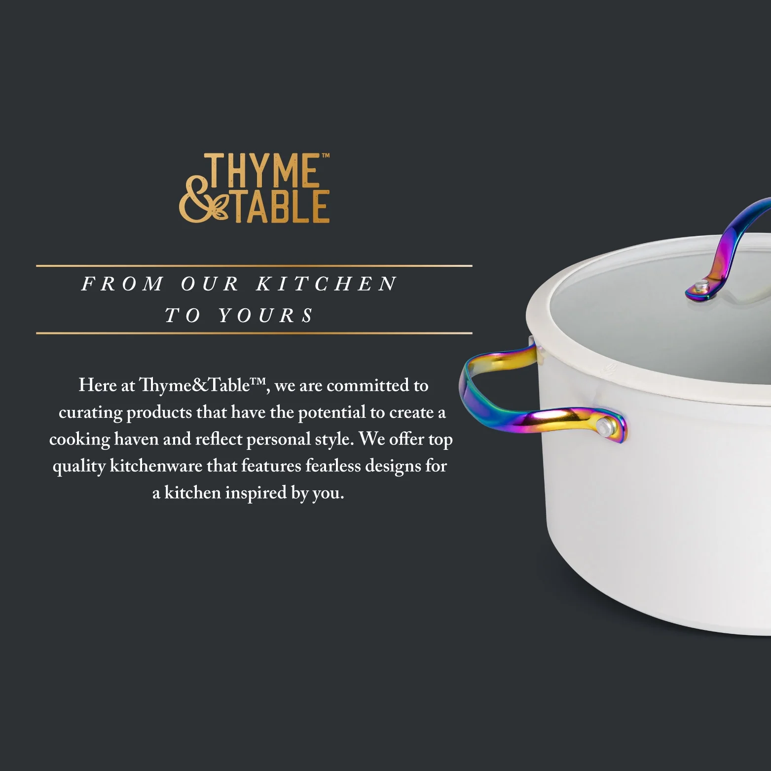Thyme & Table Signature 12-Piece Cookware Set Non-Stick - Cream Rainbow