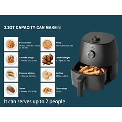 Mainstays 2.2 qt Air Fryer, Black - Automatic Shutoff, Nonstick