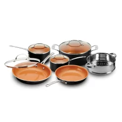 Gotham Steel Nonstick Pots and Pans 10 Piece Kitchen Ceramic Cookware Set Cooking Frying Skillet Sauce Pan Gray
