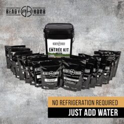Ready Hour Emergency Meal Entrées, Real Non-Perishable Meals, 25-Year Shelf Life, Portable Flood-Safe Container, 120 Servings