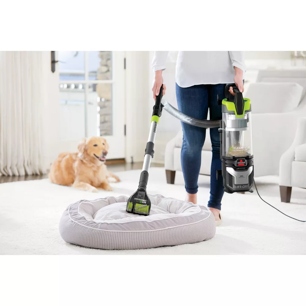 BISSELL - CleanView Allergen Lift-Off Pet Vacuum - Black/ Electric Green