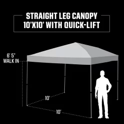 Quest Q100 10' x 10' Quick Lift Straight Leg Canopy - White