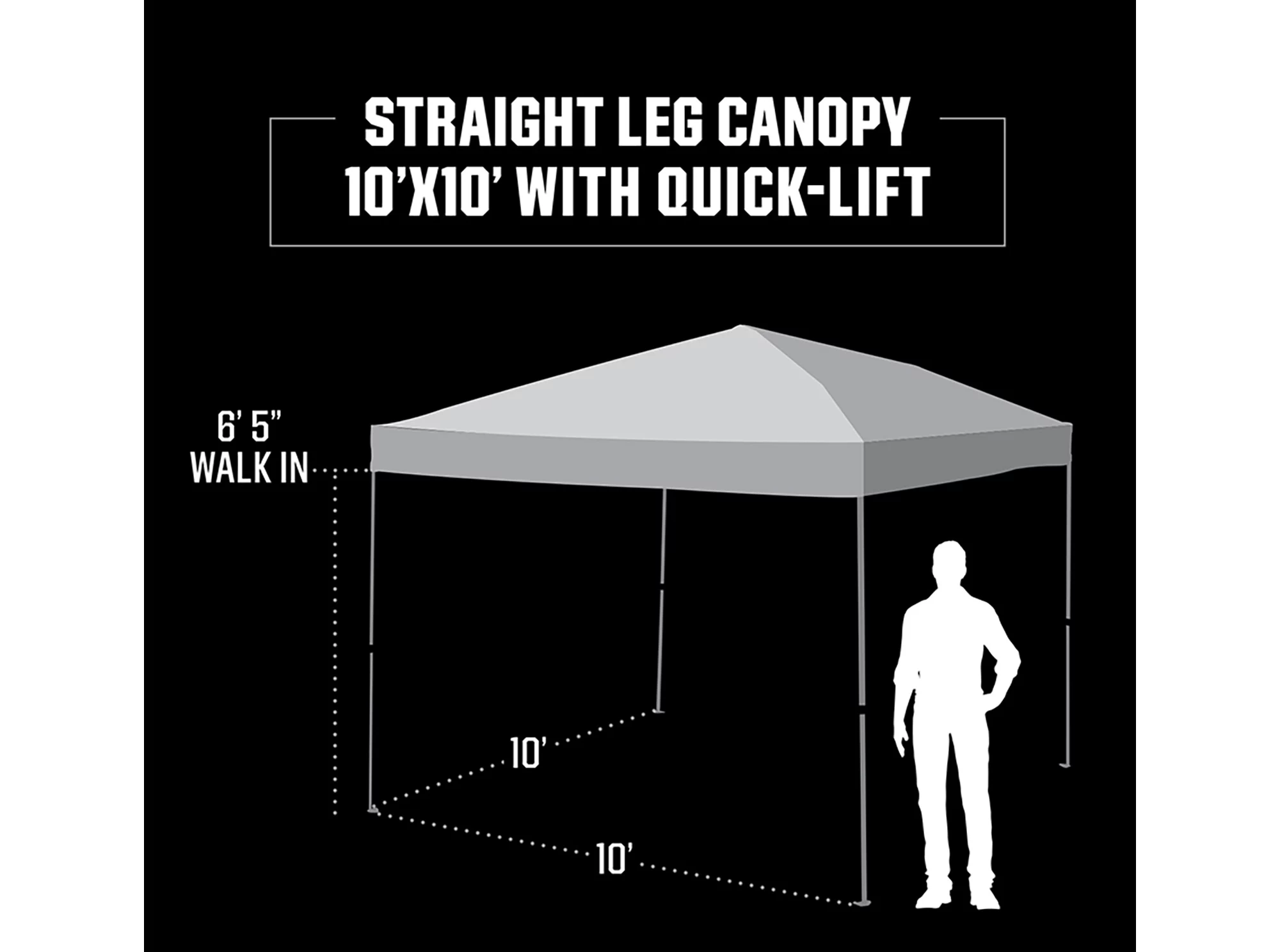 Quest Q100 10' x 10' Quick Lift Straight Leg Canopy - White