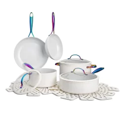 Thyme & Table Signature 12-Piece Cookware Set Non-Stick - Cream Rainbow
