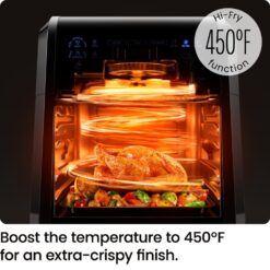 Chefman - ExacTemp 12 Quart 5-in-1 Air Fryer with Integrated Smart Thermometer, 28 Presets - Black