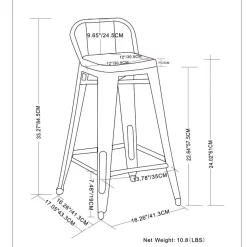 Simpli Home - Rayne Metal and Wood Counter Height Stool (Set of 4) - Black