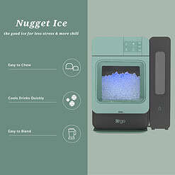 Orgo Sonic Countertop Ice Maker 33 lbs “Capacity” Nugget Ice Maker, Stainless Steel, Sage