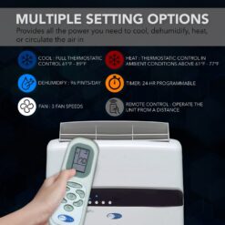 Whynter - 400 Sq. Ft. Portable Air Conditioner and Heater - Frost White