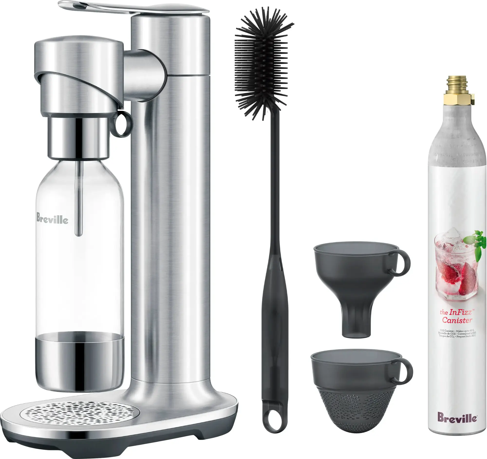 Breville - the InFizz Fusion Bundle w/CO2 - Brushed Stainless Steel