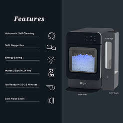 Orgo 33 lbs Capacity Sonic Countertop Ice Maker, Black