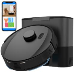 bObsweep UltraVision Self-Empty Robot Vacuum & Mop, 180-Day Capacity, Ferocious 8000 Pa Suction, Object-aware Tech, Carbon Steel