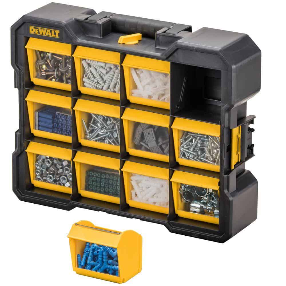 DEWALT Plastic 12-Compartment Small Parts Organizer Flip Bin