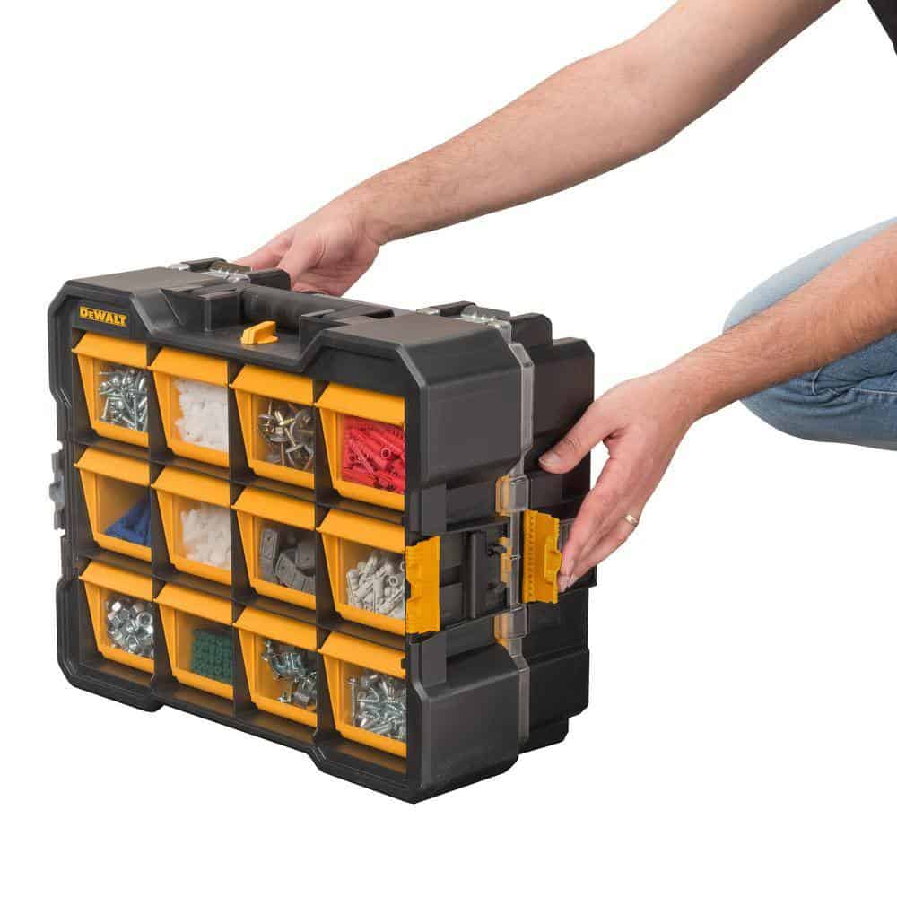 DEWALT Plastic 12-Compartment Small Parts Organizer Flip Bin