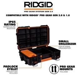 RIDGID Pro Gear System Gen 2.0 Stackable Rolling Tool Box and Compact Tool Box