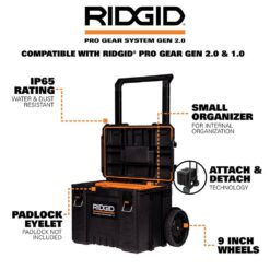 RIDGID Pro Gear System Gen 2.0 Stackable Rolling Tool Box and Compact Tool Box