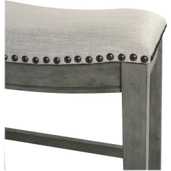 OSP Home Furnishings - Contemporary Wood Saddle Stool (Set of 2) - Gray