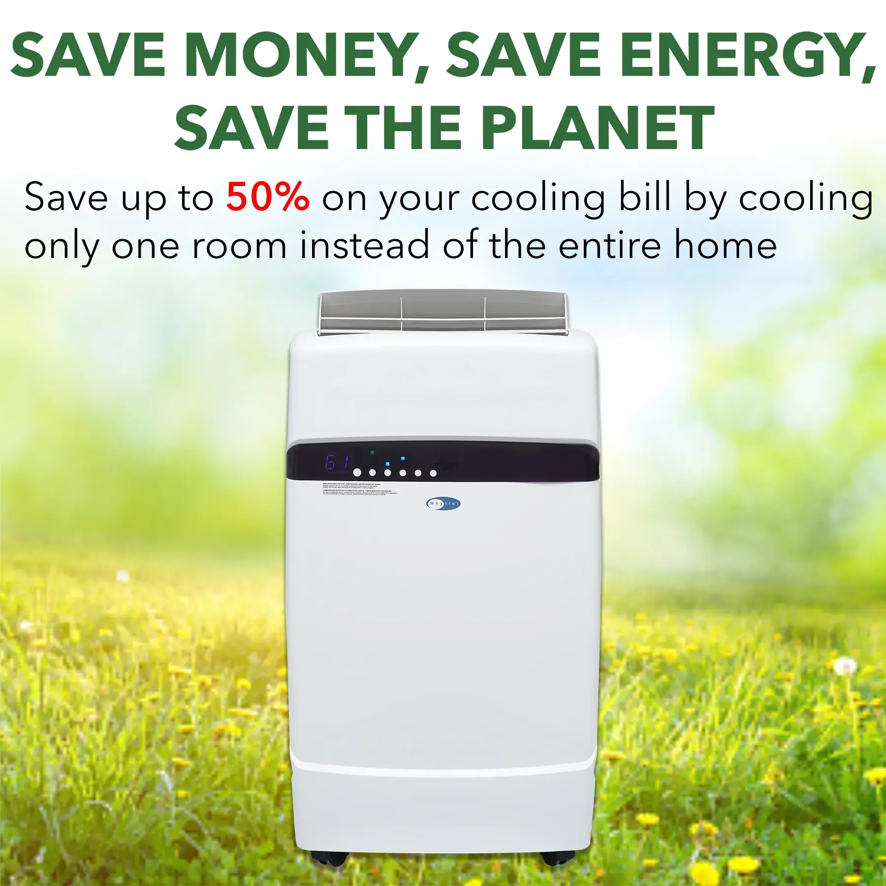 Whynter - 400 Sq. Ft. Portable Air Conditioner and Heater - Frost White