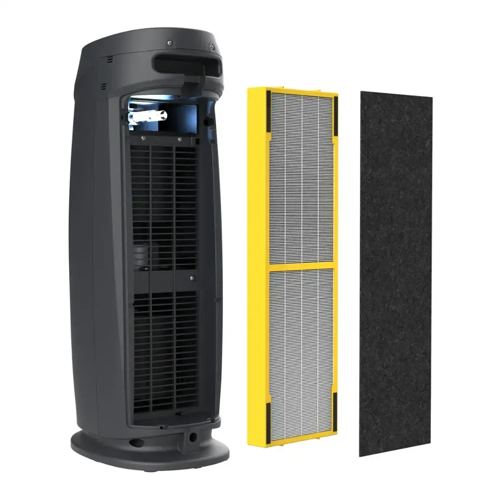 GermGuardian 743 Sq. Ft. Tower Air Purifier with HEPA Filter, Intellisense Air Quality Monitor, UV-C, AC4880G - Graphite