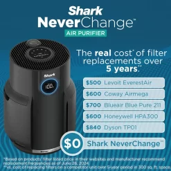 Shark - NeverChange Air Purifier, 5-Year Filter Life, 650-sq Ft - Black