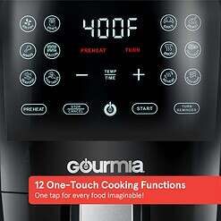 Gourmia 4 Qt Digital Air Fryer with Guided Cooking, Black GAF486