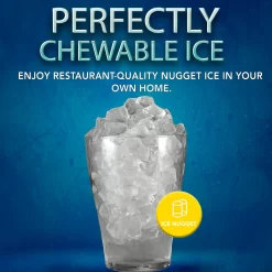 Frigidaire Gallery 33 lbs. Touchscreen Nugget Ice Maker - Stainless Steel Accent, EFIC220, Black
