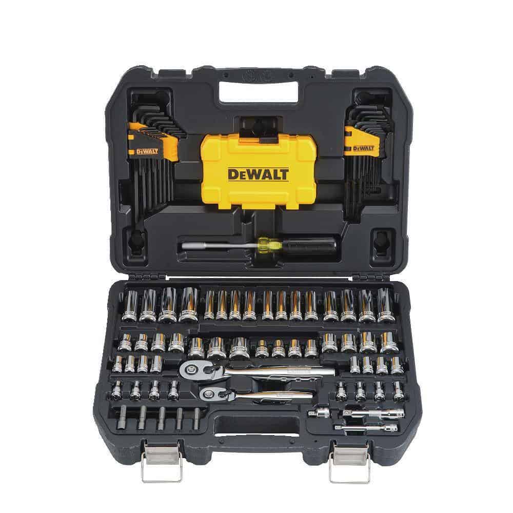 DEWALT DWMT73801 1/4 in. x 3/8 in. Drive Polished Chrome Mechanics Tool Set (108-Piece)