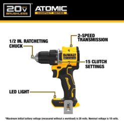 DEWALT DCD794B ATOMIC 20-Volt MAX Brushless Cordless 1/2 in. Drill Driver (Tool-Only)