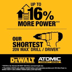 DEWALT DCD794B ATOMIC 20-Volt MAX Brushless Cordless 1/2 in. Drill Driver (Tool-Only)