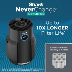 Shark - NeverChange Air Purifier, 5-Year Filter Life, 650-sq Ft - Black