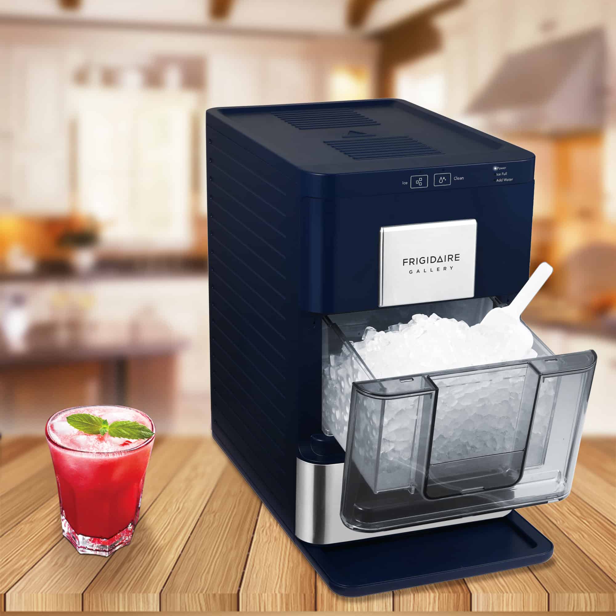 Frigidaire Gallery 44 lbsDay Capacity Ice Maker, Stainless steel accent, Navy