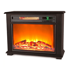 Lifesmart 3-Quartz Infrared Fireplace Heater - Dark Walnut