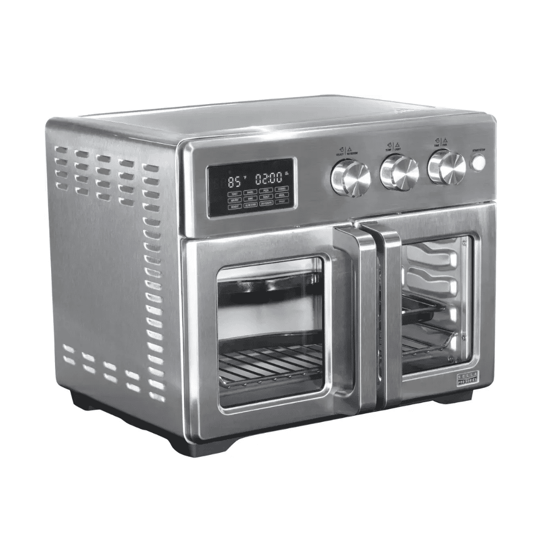 bella PRO - 12-in-1 6-Slice Toaster Oven + 33-qt. Air Fryer with French Doors - Stainless Steel