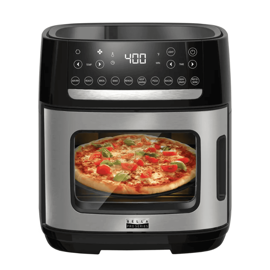 bella PRO - 12.6-qt. Touchscreen Air Fryer Pizza Oven with Rotisserie - Stainless Steel
