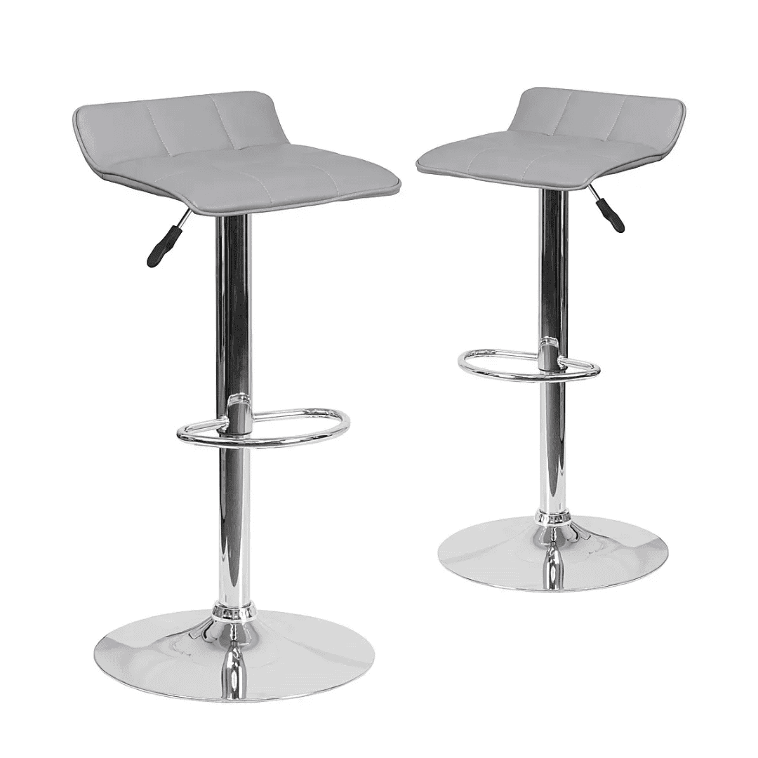 Alamont Home - Alice Contemporary Vinyl Barstool (set of 2) - Gray