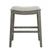 OSP Home Furnishings - Contemporary Wood Saddle Stool (Set of 2) - Gray