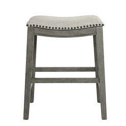 OSP Home Furnishings - Contemporary Wood Saddle Stool (Set of 2) - Gray