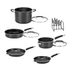 Cuisinart - SmartNest Nonstick Aluminum 9-Piece Set - Black