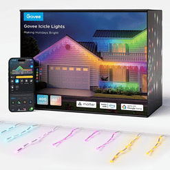 Govee Icicle Lights, Smart RGBIC Christmas Icicle Lights for Outside, 33ft with 400 LEDs Icicle Christmas Lights Outdoor
