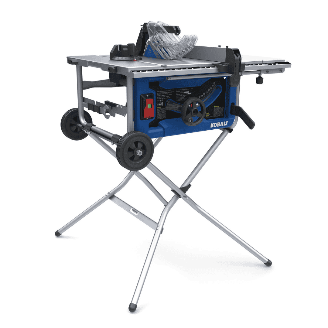 Kobalt 10-in 15-Amp 120-Volt Corded Portable Jobsite Table Saw with Folding Stand