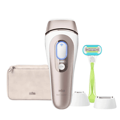 Braun IPL Pro 7 IPL Hair Removal with Venus Razor for Men & Women - White/Gold