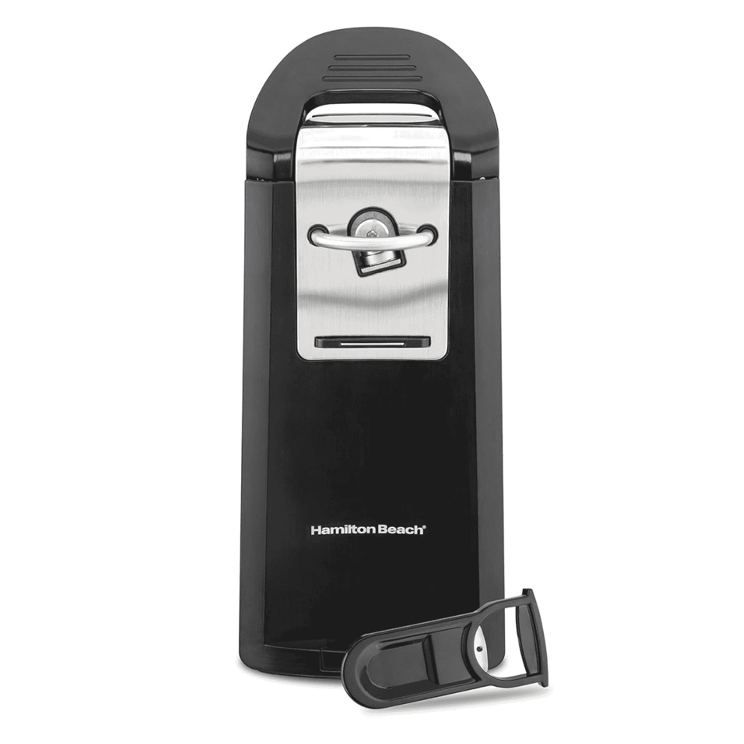 Hamilton Beach Smooth Touch Electric Automatic Can Opener Easy Push Down Lever, For All Standard-Size and Pop-Top, Black
