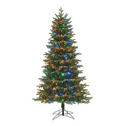 Honeywell 6.5 ft Pre-Lit Christmas Tree with 2064 PVC/PE Tips, Churchill Pine Artificial Christmas Tree with 300 Color Changing LEDs