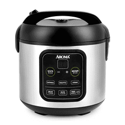 Aroma Housewares ARC-994SB Rice & Grain Cooker Slow Cook, Steam, Oatmeal, Risotto, 8-cup cooked/4-cup uncooked/2Qt, Stainless Steel