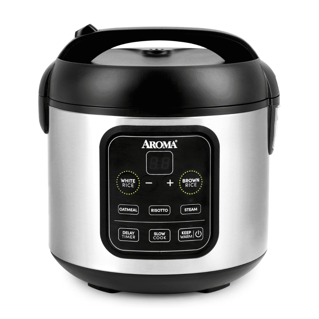 Aroma Housewares ARC-994SB Rice & Grain Cooker Slow Cook, Steam, Oatmeal, Risotto, 8-cup cooked/4-cup uncooked/2Qt, Stainless Steel