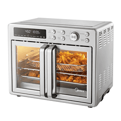 Midea Flexify French Door Toaster Oven Air Fryer Combo, 26.4 QT, Extra Large Air Fryer Countertop Oven 10-in-1 Combo, Stainless Steel