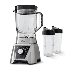 Oster BLSTTS-CB2-000 Pro Blender with Texture Select Settings, 2 Blend-N-Go Cups and Tritan Jar, 64 Ounces, Brushed Nickel