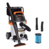 RIDGID WD1956 16 Gallon 6.5 Peak HP Stainless Steel Shop Vac Wet Dry Vacuum with Fine Dust Filter, Hose and Accessory Attachments