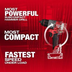 Milwaukee M12 FUEL 12-Volt Lithium-Ion Brushless Cordless 1/2 in. Hammer Drill Kit with 1 Compact 2.0Ah Battery Pack and 1 Charger